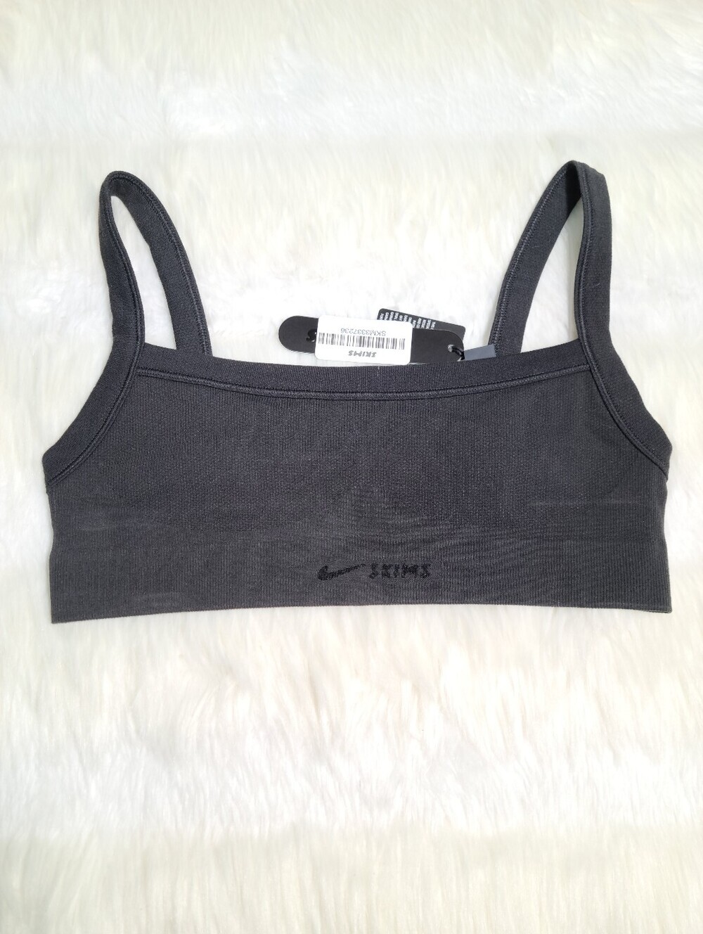 Nike SKIMS Vintage Seamless Cami Bra Black Obsidian Women Small NEW